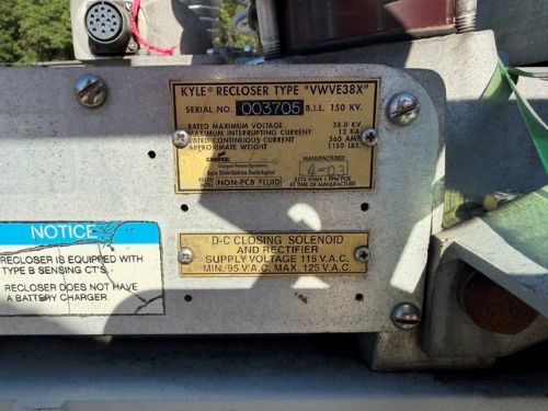 Cooper Power VWVE38X Recloser (Serial 003705) - Image 6